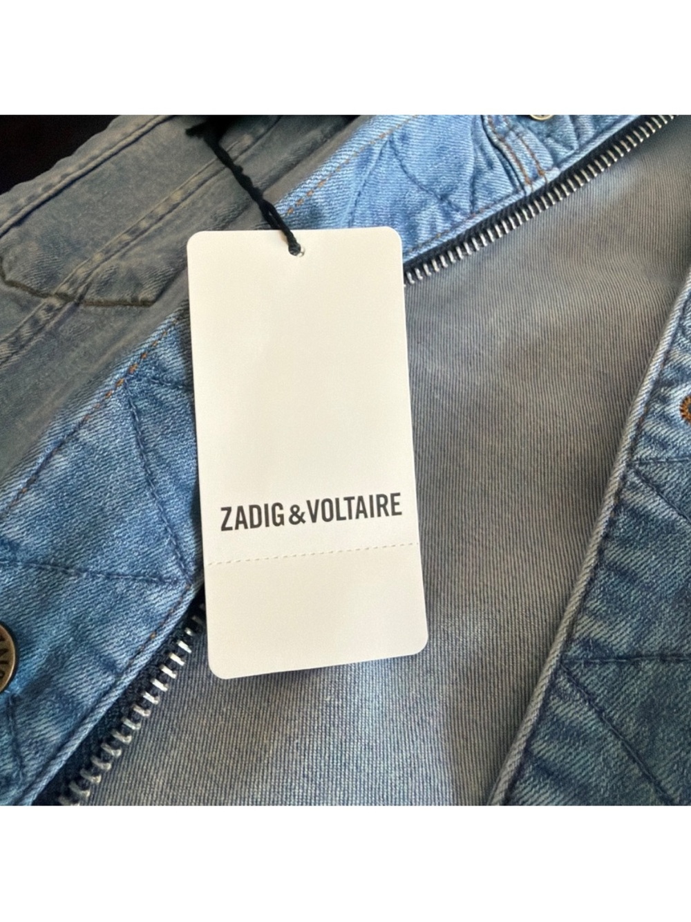 🌺SALE🌺 Zadig & Voltaire NWT “Kase Flash Rock Strass” Jean jacket size Medium - Picture 7 of 12